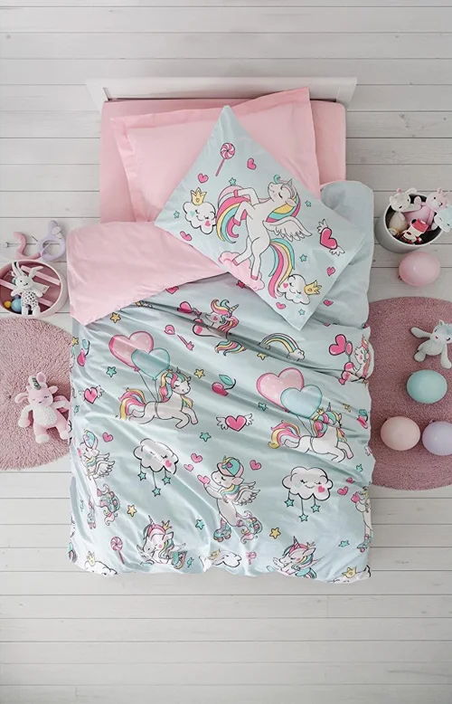 سرویس کاور روتختی کتان باکس سینگل TWINKA PEMBE COTTON BOX