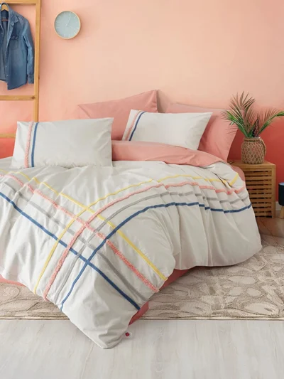 سرویس کاور روتختی کتون باکس دونفره LINEA SOMON COTTON BOX