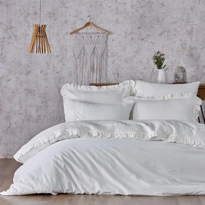 سرویس کاور روتختی اکوکتان کوئین PIETRA CREAM ECOCOTTON