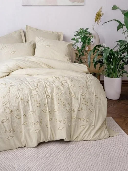 سرویس کاور روتختی کتان باکس کوئین COTTON KETEN LAPELIS COTTON BOX