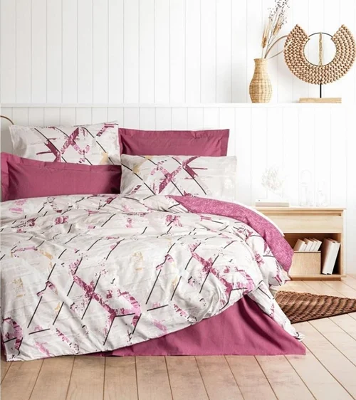 سرویس کاور روتختی کتان باکس کوئین RENATA MURDUM COTTON BOX