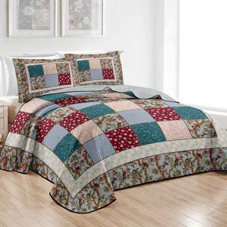 روتختی پنبه دوزی دونفره بهاره 3 تکه ورونیکا مدل KP 5009