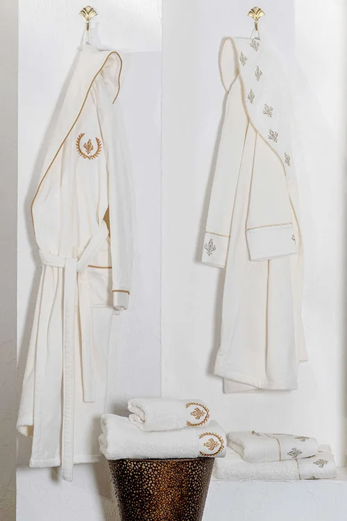 حوله ست دوقلو پالتویی اکوکاتن مدل ASLISAH ECOCOTTON سایز M&L