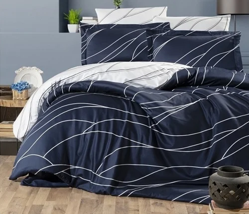 سرویس کاور روتختی فرست چویس کوئین MESI NAVY BLUE FIRST CHOICE