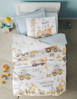 سرویس کاور روتختی کتان باکس سینگل BUILDO MAVI COTTON BOX