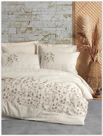 سرویس کاور روتختی کتان باکس کوئین COTTO KETEN HEMERA COTTON BOX