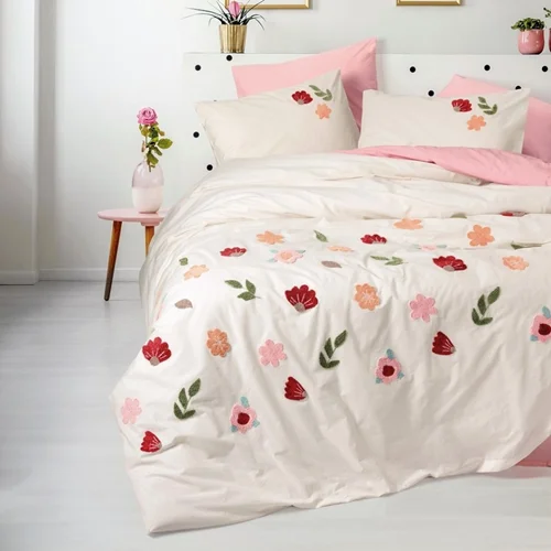 سرویس کاور روتختی کتان باکس کوئین PUFF NAKISLI BLOSSOM COTTON BOX