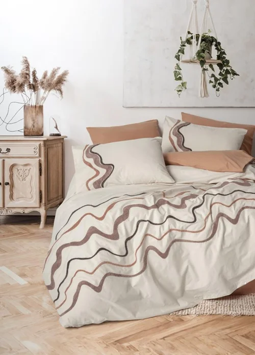 سرویس کاور روتختی کتان باکس کوئین Molende Karamel COTTON BOX