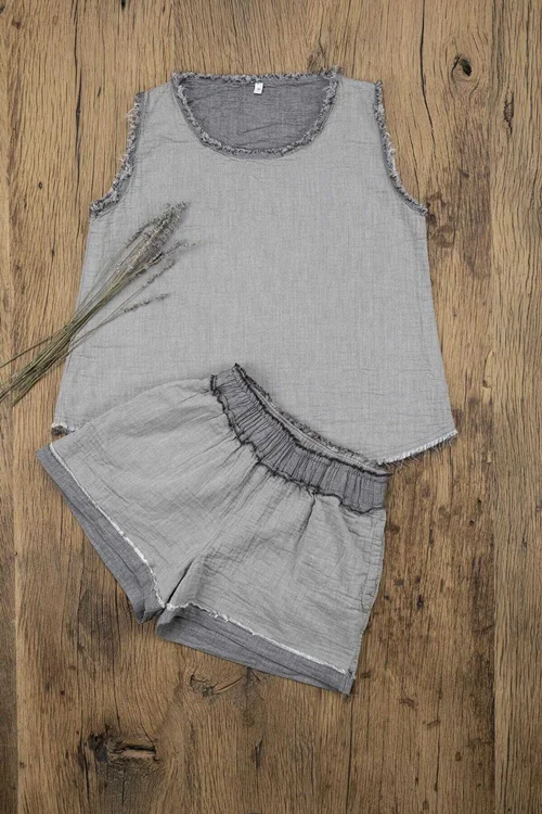 پیژامه اکوکاتن مدل MELSA دوتکه