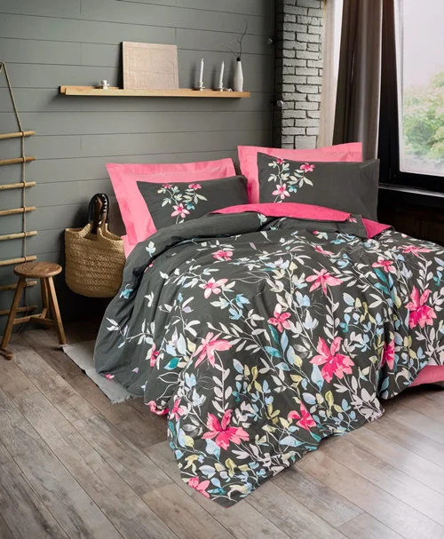 سرویس کاور روتختی کتان باکس کوئین MERLIN PEMBE COTTON BOX