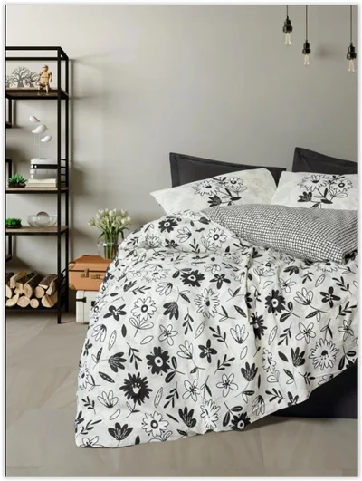 سرویس کاور روتختی کتون باکس سینگل MERESA SIYAH COTTON BOX