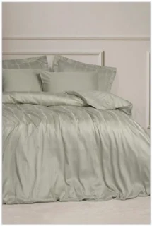 سرویس کاور روتختی کتان باکس کوئین SMART BAMBOO STRIPE BEJ COTTON BOX