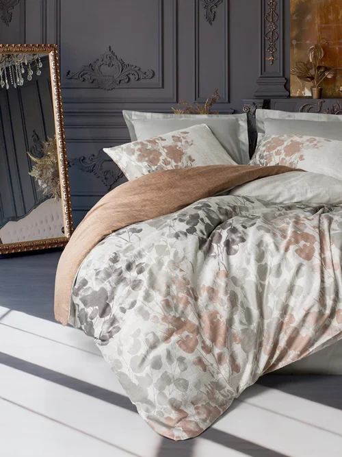 سرویس کاور روتختی کتان باکس کوئین BLATT GRI COTTON BOX