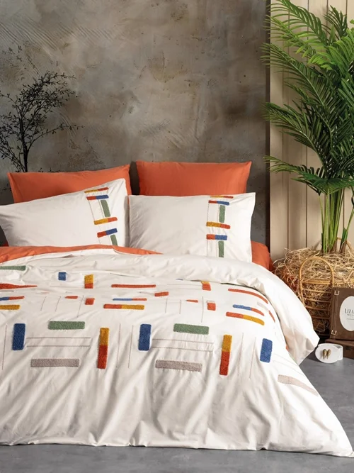 سرویس کاور روتختی کتان باکس کوئین KATY TARCIN COTTON BOX