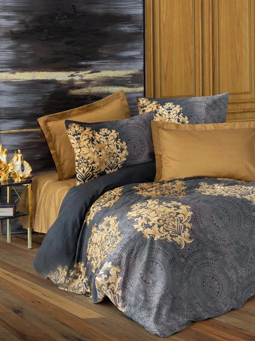 سرویس کاور روتختی کتان باکس کوئین JADIRA BEJ COTTON BOX