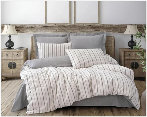 سرویس کاور روتختی کتون باکس سینگل UNUS GRI COTTON BOX