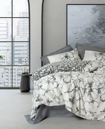 سرویس کاور روتختی کتان باکس کوئین HILARIS ANTRASIT COTTON BOX