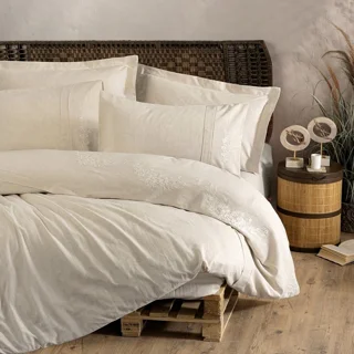 سرویس کاور روتختی کتان باکس کوئین COTTON KETEN FORBES COTTON BOX