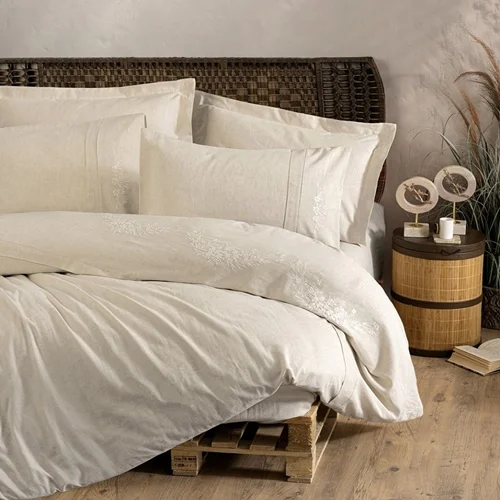 سرویس کاور روتختی کتان باکس کوئین COTTON KETEN FORBES COTTON BOX