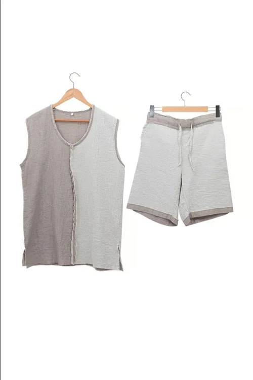 پیژامه لباس خواب اکوکاتن مدل MELSA دوتکه