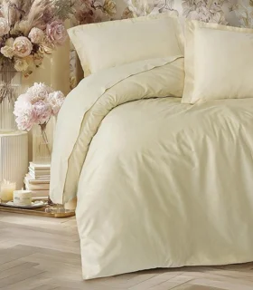 سرویس کاور روتختی کتان باکس سینگل ELEGANT SATEN BEJ COTTON BOX